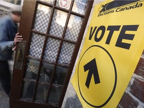 Winnipeggers come out to vote in Winnipeg South Centre during Canada's federal election Monday, October 19, 2015.