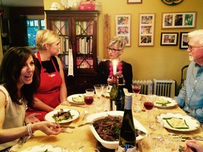 From left, Stefania Croce, host Susanna Gilbert, Dawn Kelly and Jim Clark enjoy an Eatwith.com dinner party in Vancouver.
