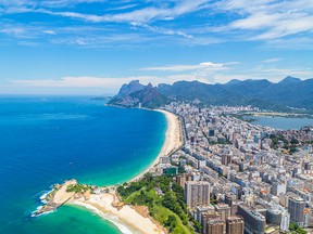 Aerial view of the Ipanema Beach in Rio de Janeiro.