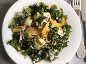 Raw Kale Salad with Ginger Dressing from Cook. Nourish. Glow. by Amelia Freer.