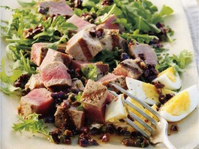 Seared Tuna with Olive-Caper Vinaigrette from Weber/s New American Barbecue by Jamie Purviance