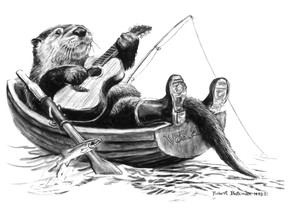 Robert Bateman did this sketch of an otter, which he says is his spirit animal.