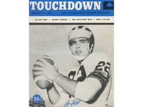 Touchdown Magazine was produced in Vancouver by broadcaster Bill Good Sr. This 1961 issue features BC Lions quarterback Joe Kapp.