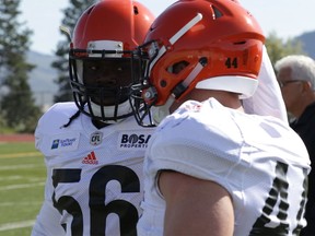 BC Lions linebackers at training camp