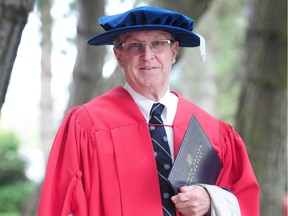 Surrey MLA Gordie Hogg before receiving his PhD at SFU's convocation ceremony in Burnaby, BC., June 9, 2016.