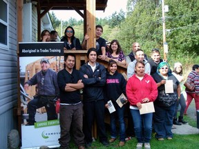 Camosun College began an education program at Spirit Bay, offering on-site trades training to Scia'new First Nations people. Five graduates from the program are working on site and two have been hired by other construction companies.   ORG XMIT: 5-Q2IM_WaS2SaUf_8s10 [PNG Merlin Archive]
