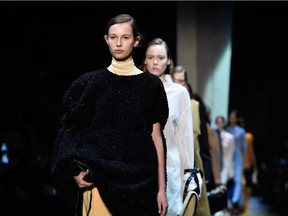 Models walk the runway during the Celine show as part of the Paris Fashion Week Womenswear Fall/Winter 2016/2017 on March 6, 2016 in Paris, France.