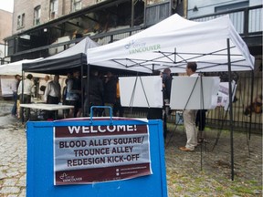 The City of Vancouver kick-off for a proposed redesign of Blood Alley Square at an open house earlier this month.