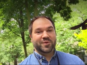 Reporter Nick Eagland gets dive-bombed by a crow.