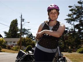 Emily Paxman doesn't have a driver's license and chooses to commute using her electric bicycle in Victoria.