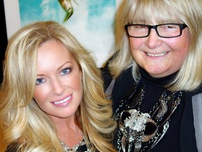Emma Dunlavey shared steampunk necklaces with designer Carolyn Bruce when her photos of Pamela Anderson at the Leone store benefitted the Beauty Night organization.