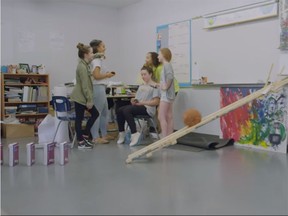 Students and staff at Abbotsford School of Integrated Arts created a Rube Goldberg machine that ran throughout the entire school and a 10-minute video of their project.