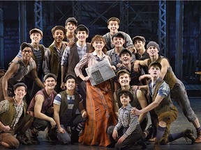 Morgan Keene and company in Newsies, coming to the Queen Elizabeth Theatre July 5-10.