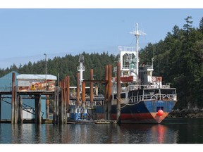 The MV Sun Sea, which held 492 Tamil asylum-seekers when it arrived off the shores of B.C., is shown in 2012 in Nanaimo.