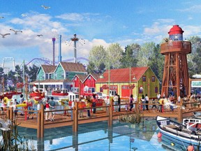 A concept drawing for the proposed 'Coastal Village' area of the redeveloped PNE.
