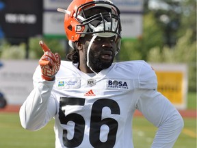 The B.C. Lions are being extra careful with linebacker Solomon Elimimian’s surgically repaired Achilles. He didn’t play in last Saturday’s exhibition game in Regina and has been rested in practice this week when showing signs of fatigue.