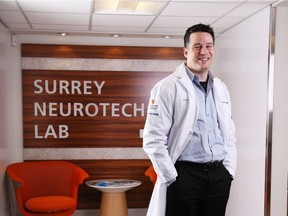 Dr. Ryan D'Arcy at Surrey Neurotech Lab, where he's been testing his NeuroCatch technology.