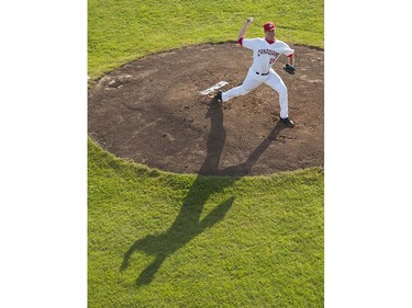VANCOUVER,BC:JUNE 20, 2016 -- Vancouver Canadians pitcher Patrick Murphy delivers a pitch against the Everett AquaSox in Northwest League baseball action at Nat Bailey Stadium in Vancouver, BC, June, 20, 2016.