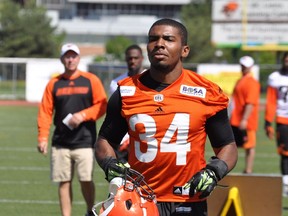Rookie Auston Johnson came to B.C. Lions camp as a linebacker — a position his father Alondra starred at in a CFL Hall of Fame career — but was converted to fullback in the first week in Kamloops.