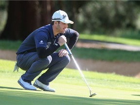 Ryan Williams lines up a shot at the Freedom 55 Financial Open, held at Vancouver's Point Grey Golf & Country Club, last weekend.