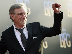 Steven Spielberg, director/co-producer of The BFG, waves to photographers at the premiere of the film at the El Capitan Theatre in Los Angeles on June 21.