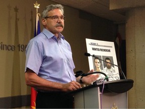 B.C.'s Minister of Public Safety and Solicitor General Mike Morris addresses reporters Monday. Jennifer Saltman/PNG