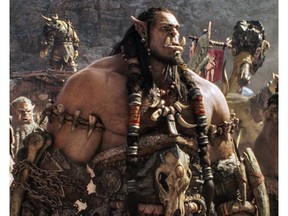 This image released by Universal Pictures shows characters Orc chieftain Durotan, voiced by Toby Kebbell, in a scene from the film, Warcraft,based on the Blizzard Entertainment video game. (Universal Pictures via AP)