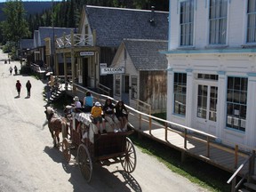 Stagecoach rides in the streets of Barkerville.