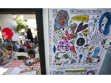 Italian Day on Vancouver's  Commercial Drive on June 12, 2016. A special booth was set up for children to colour in their street impressions.