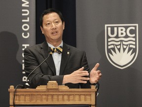 Santa Ono speaks after being announced as the 15th president and vice-chancellor of the University of British Columbia, in Vancouver, BC., June 13, 2016.