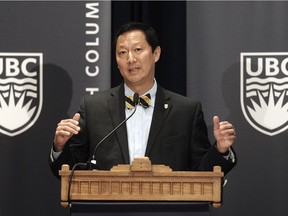 Dr Santa Ono speaks after being announced as the 15th president and vice-chancellor of the University of British Columbia, in Vancouver, BC., June 13, 2016.