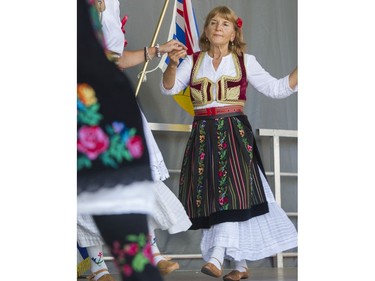 A traditional dancer performs at Greek Day on West Broadway in Vancouver, B.C., June 26, 2016.