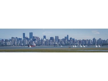 A low tide exposes Spanish Banks beach in Vancouver, B.C., Sunday, June 5, 2016.