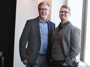 Larry Cole (left), president, and Ian Paterson, vice-president of sales, of Plurilock, a biometric secutity firm that can detect whether you are who you are within a few keystrokes, providing a new layer of protection beyond password authentication.