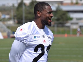 Veteran B.C. Lions defensive back Ryan Phillips during the Canadian Football League team's training camp in Kamloops.