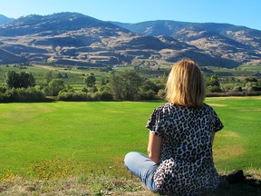 Contemplating life in the sunny South Okanagan overlooking the rolling hills. Lucy Hyslop