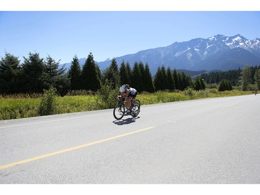 Cyclists in the 2016 Ironman Canada in Whistler, B.C.
