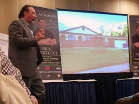 A pitchman who identified himself as Michael from Idaho, but would not disclose his last name when asked, told attendees at the Nick Vertucci seminar in Richmond they could learn how to flip homes in the U.S. and retire within three years by following Vertucci's methods.