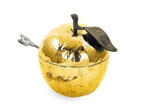 Apple-shaped honey pot by designer Michael Aram, $135 from Atkinson's of Vancouver, atkinsonsofvancouver.com.