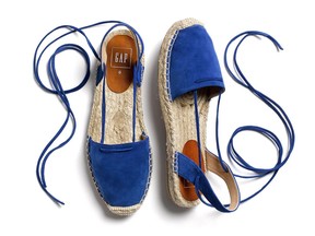 Blue suede espadrilles, $54.95 at Gap, gapcanada.ca.