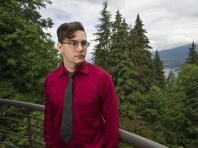 Advocate Jesse Velay-Vitow finds a picturesque balcony at SFU's Diamond Alumni Centre a convenient place to think about the challenging issues facing Canadian men these days. Three-quarters of the suicides in the country happen to males.