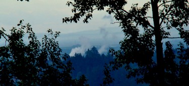 Smoke from the Burns Bog fire.