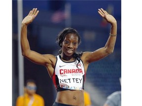 Christabel Nettey of Surrey won the women’s long jump final at the 2015 Pan Am Games in Toronto. On Thursday, she received the senior female athlete award from Sport BC.