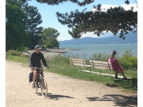 Cycling around Spanish Banks beaches is both peaceful and exhilarating, with some hilly options to increase the difficulty of the workout.