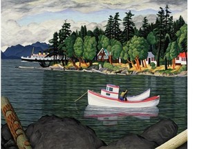 Edward John (E.J.) Hughes, Taylor Bay, Gabriola Island, BC, oil on canvas.