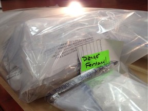 Fentanyl seized by Surrey Mounties and displayed earlier this year. A B.C. Coroners Service report on fentanyl-detected drug overdose deaths showed that there were 188 in B.C. from Jan. 1 to May 31, 2016, compared to 153 for all of 2015, 91 for all of 2014, 49 for all of 2013, and just 13 in 2012.