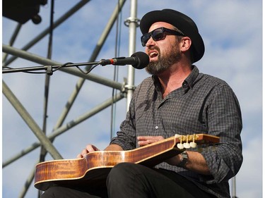 Martin Harley performs on the main stage at the 39th annual Folk Music festival Jericho Beach Vancouver, July 15 2016.