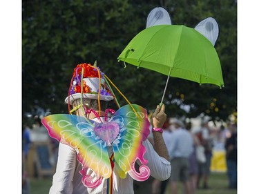 A raffle seller at the 39th annual Folk Music festival Jericho Beach Vancouver, July 15 2016.