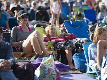 Crowds gather at the main stage at the 39th annual Folk Music festival Jericho Beach Vancouver, July 15 2016.