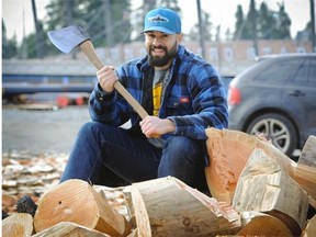 Former CFL player Shea Emry has started a new life in logger sports and an adventure club that seeks to get men outside.